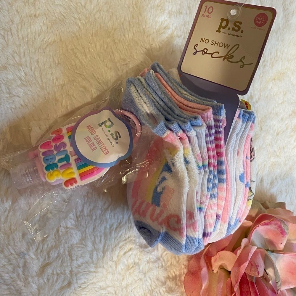 P.S. from Aeropostale  Girls 10 pairs  Socks-S